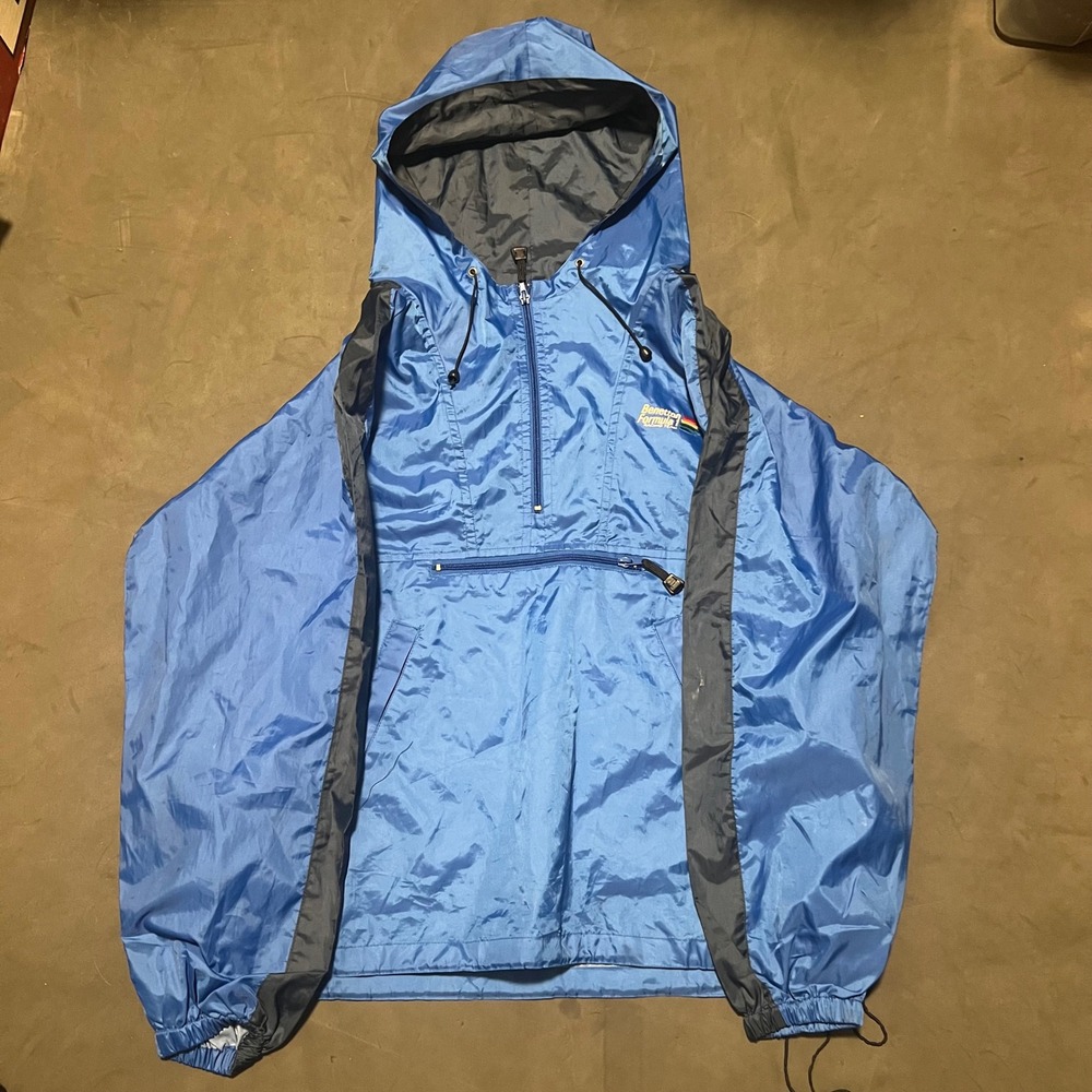 Vintage Benetton Formula 1 Racing Team Anorak Windbreaker Men Free Size Blue